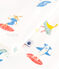 Children's long-sleeved surfer print cotton pyjamas MARSHMALLOW white/MULTICO white