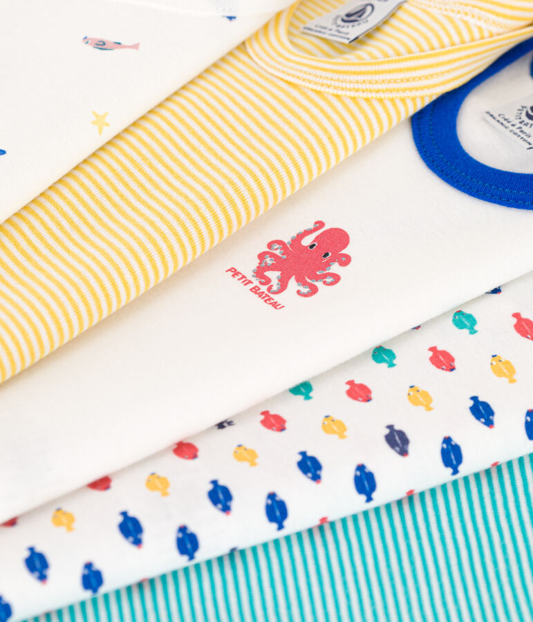 Cotton Sealife Themed Vest Bodysuits - 5-Pack variante 1