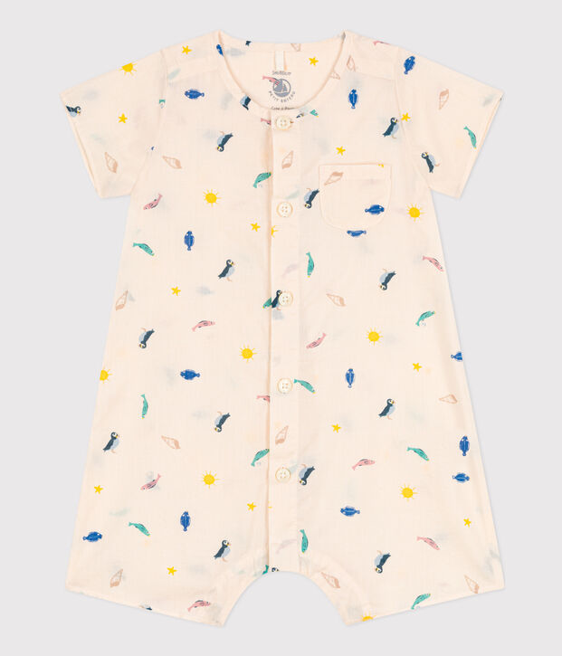 Babies' Printed Poplin Jumpsuit Ecru/multicolor