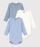 Pack of long-sleeved moon print cotton bodies for babies multicolor
