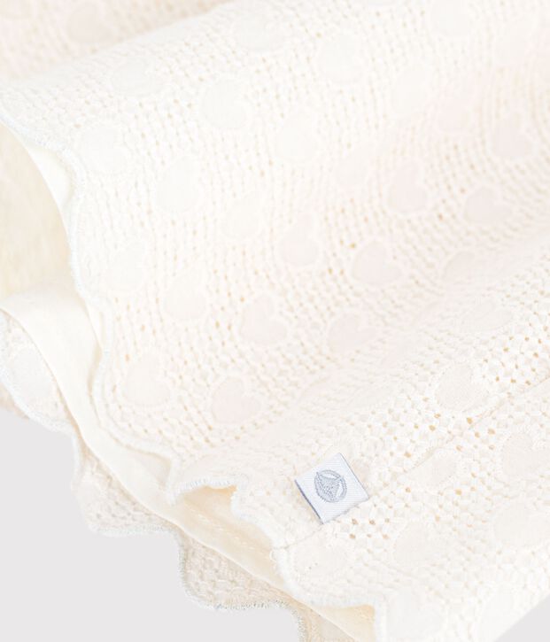 Children's short-sleeved cotton blouse with a heart pattern white