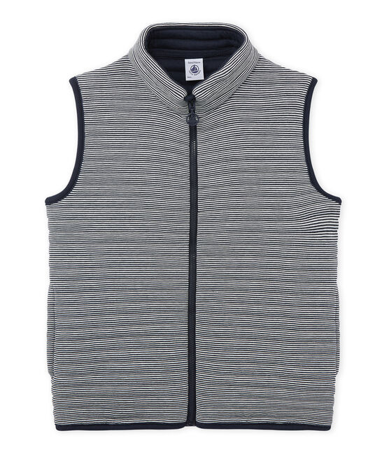 Doudoune sans manches garçon SMOKING blue/LAIT white