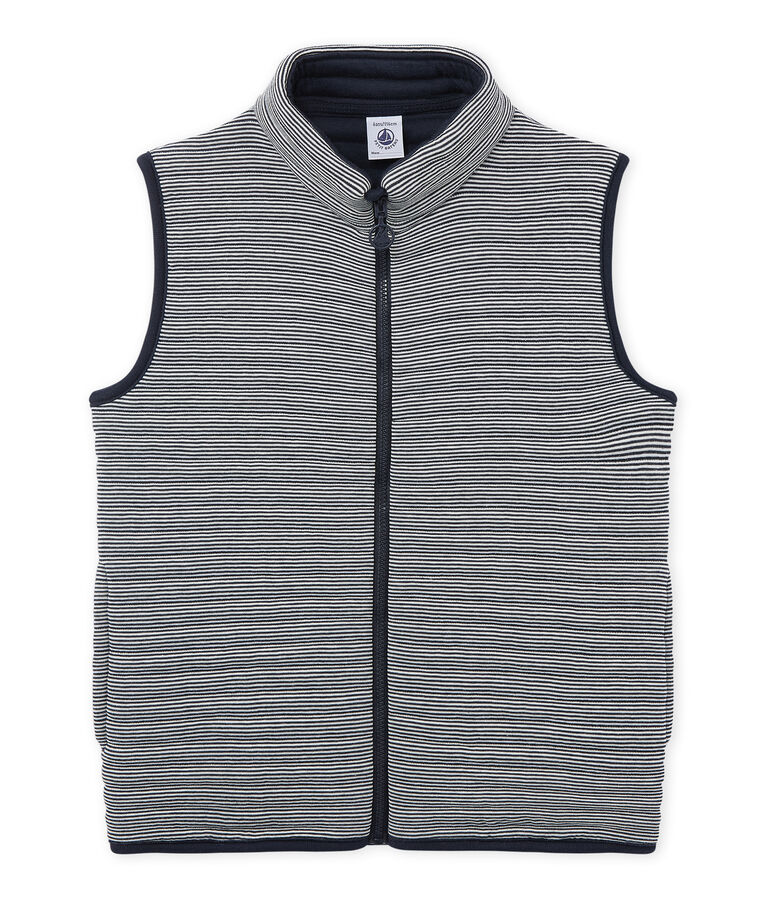 Doudoune sans manches gar&ccedil;on SMOKING blue/LAIT white