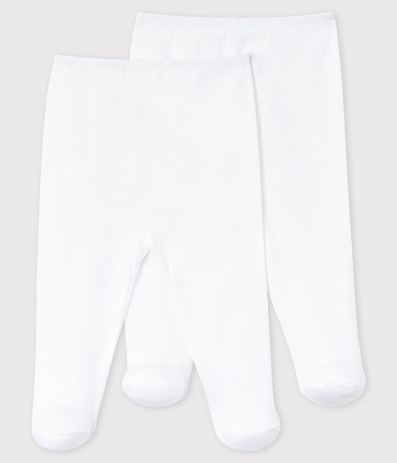 Babies' White Trousers with Feet - 2-Pack ECUME white