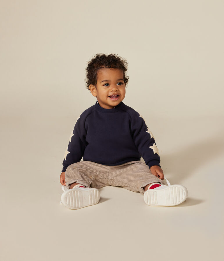 Babies' fleece sweatshirt blue