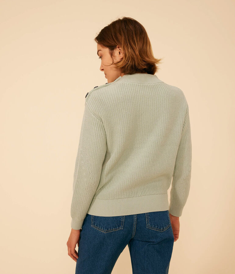 Women's Fisherman's Rib Cotton Pullover green