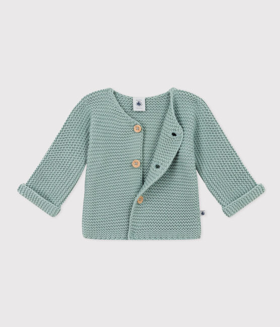 Babies' Moss Stitch Knit Cardigan PAUL green