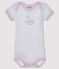 Baby girls' short-sleeved bodysuit ECUME white/DOLL pink