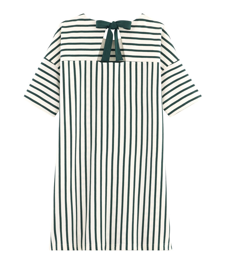 Women's Short-Sleeved Dress white/green