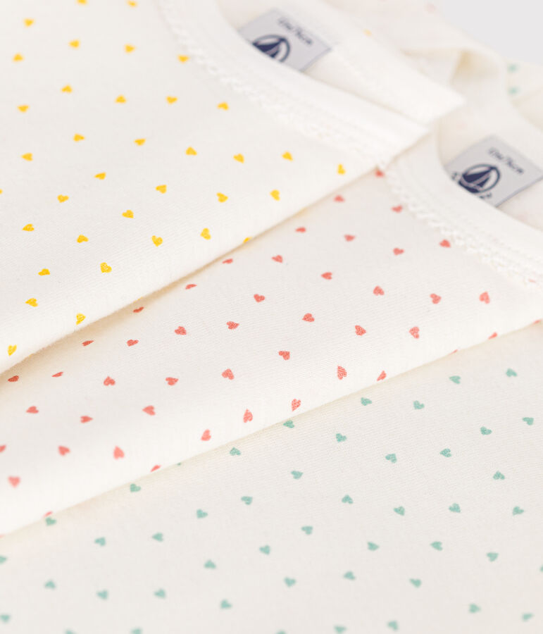 Babies' Heart Patterned Long-Sleeved Cotton Bodysuits - 3-Pack variante 1