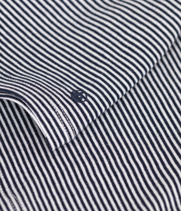 Babies' cotton blouse with a collar blue/white