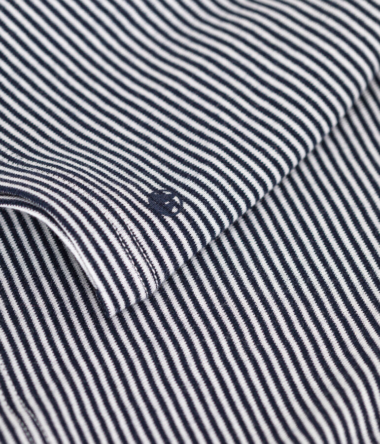 Babies' cotton blouse with a collar blue/white