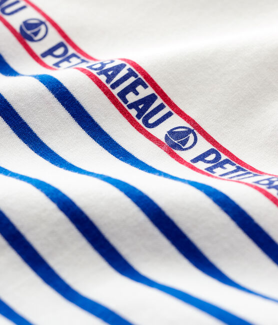 Baby Boys' Stripy Jersey Playsuit MARSHMALLOW white/SURF blue