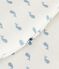 Babies' 3 TOG whale-print corduroy sleeping bag MARSHMALLOW /ADRIATIC