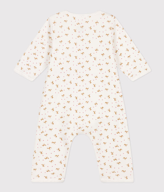 Babies' Footless Cotton Bodyjama MARSHMALLOW red/HARISSA white