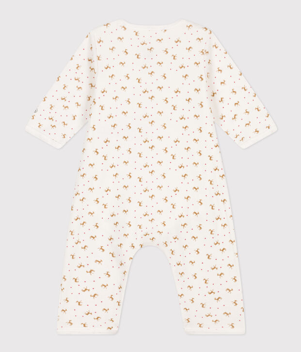 Babies' Footless Cotton Bodyjama white/red