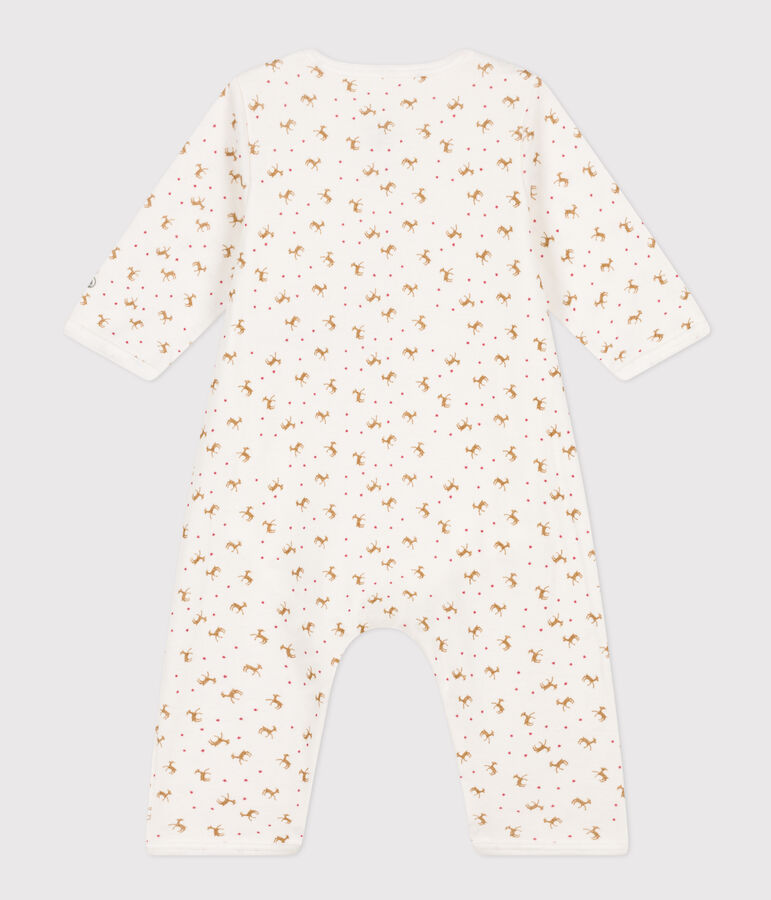 Babies' Footless Cotton Bodyjama MARSHMALLOW red/HARISSA white