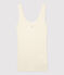 Women's wool and cotton blend tank top MARSHMALLOW white