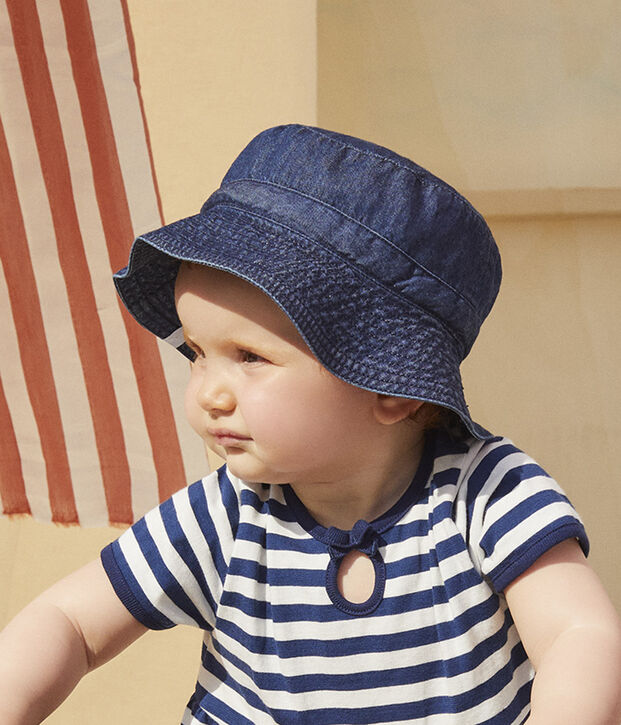 Babies' Organic Cotton Denim Bucket Hat blue
