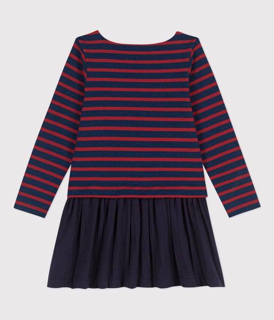 Girls' Thick Cotton and Cotton Gauze Stripy Dress LITTORAL CHINE /STOP