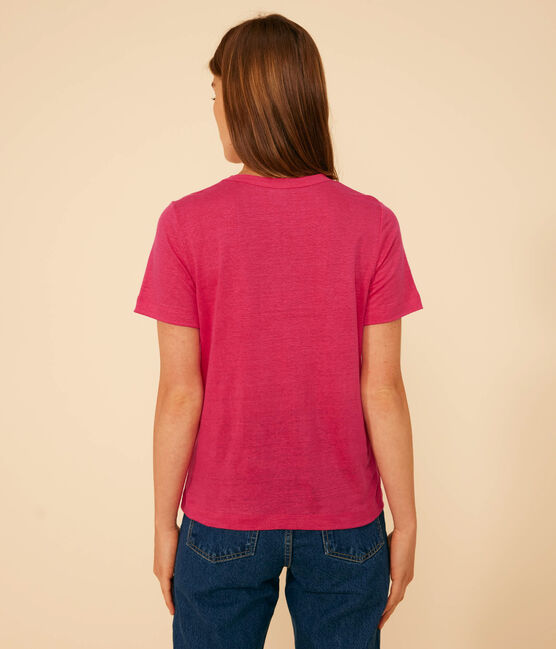 Women's Iconic Linen T-Shirt DELHI pink