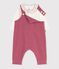 Ensemble salopette et body b&eacute;b&eacute; en coton avec col uni pink/ecru