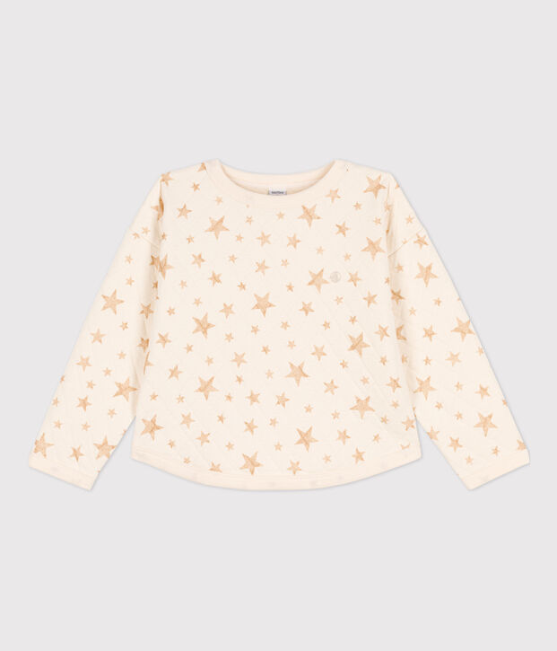 Girls' Printed Tube Knit Sweatshirt Ecru