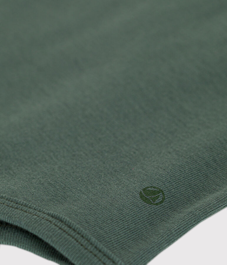 Babies' Short-Sleeved Cotton Bodysuit with Peter Pan Collar green