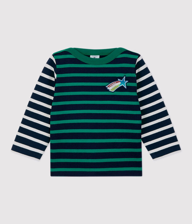 Babies' Cotton Breton Top white/multicolor