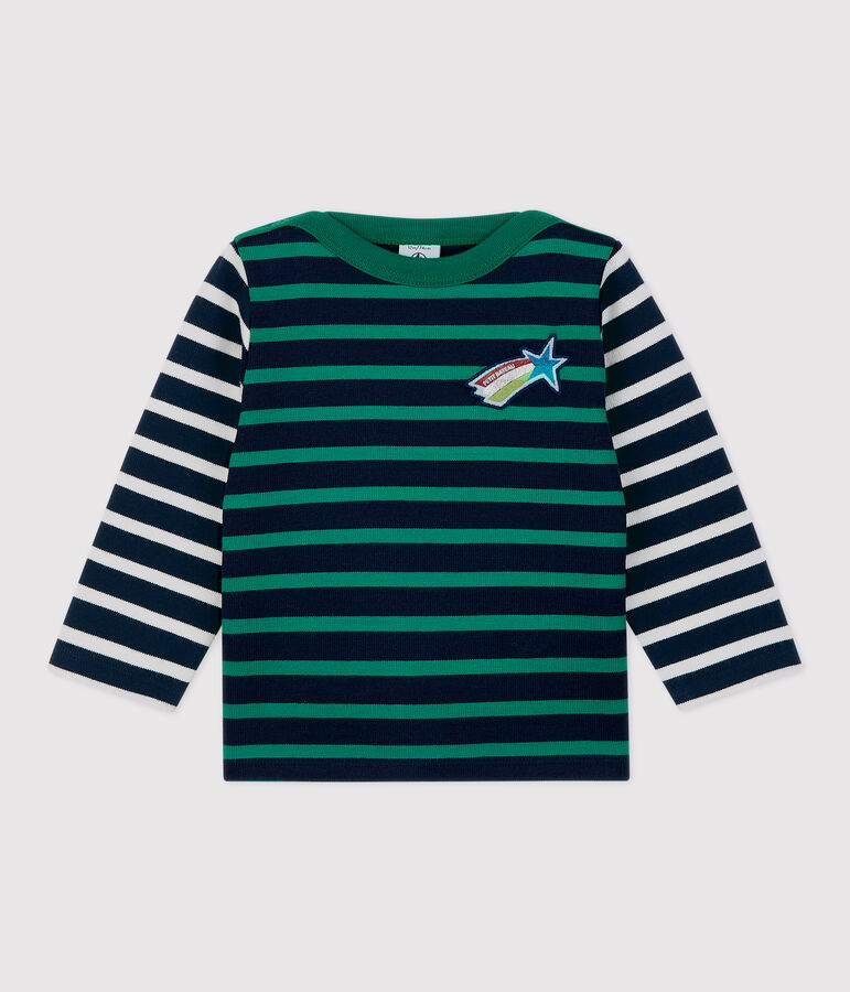 Babies' Cotton Breton Top white/multicolor