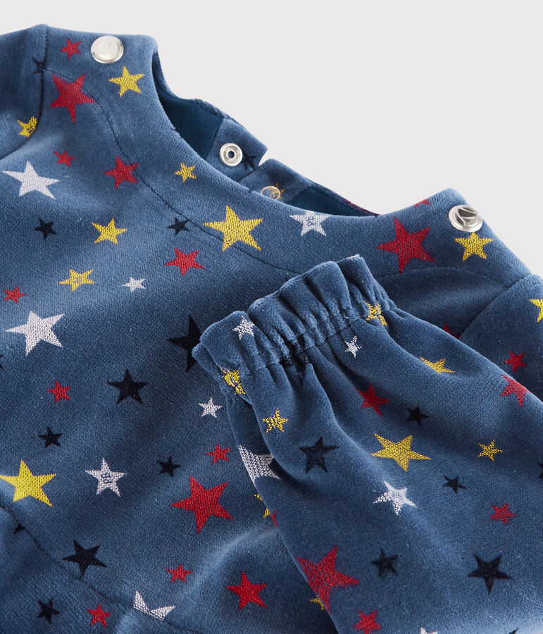 Baby girl's long-sleeved dress blue/multicolor