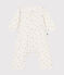 Babies' footless cotton bodyjama MARSHMALLOW white/MULTICO white