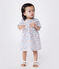 Babies' short-sleeved floral print cotton dress MARSHMALLOW white/MULTICO white