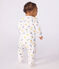 Babies' Paris-print footless cotton pyjama suit MARSHMALLOW white/MULTICO white