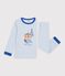 Children's stripy cotton pyjamas blue/white