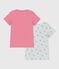 Pack of children's short-sleeved floral print cotton T-shirts variante 1