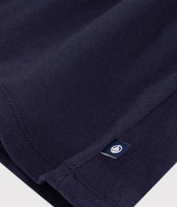 Babies' short-sleeved plain cotton dress with a sailor collar SMOKING