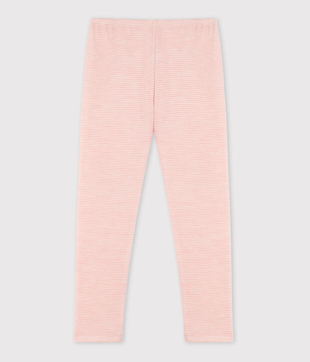 Girls' Pinstriped Wool/Cotton Leggings pink/white
