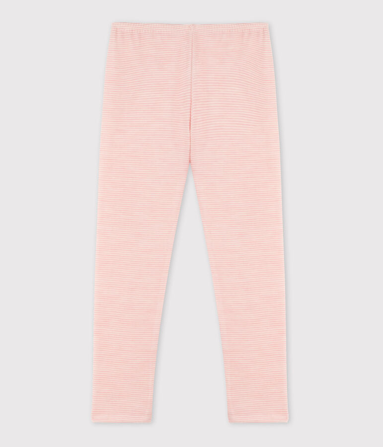 Girls' Pinstriped Wool/Cotton Leggings pink/white