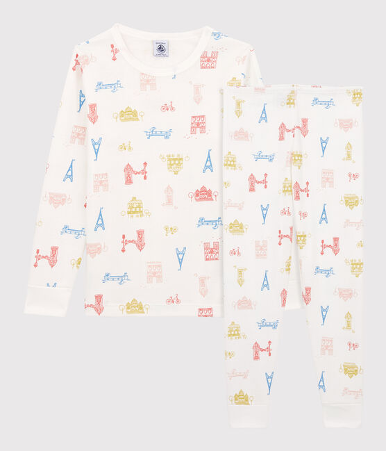 Unisex Paris Themed Cotton Pyjamas MARSHMALLOW white/MULTICO white