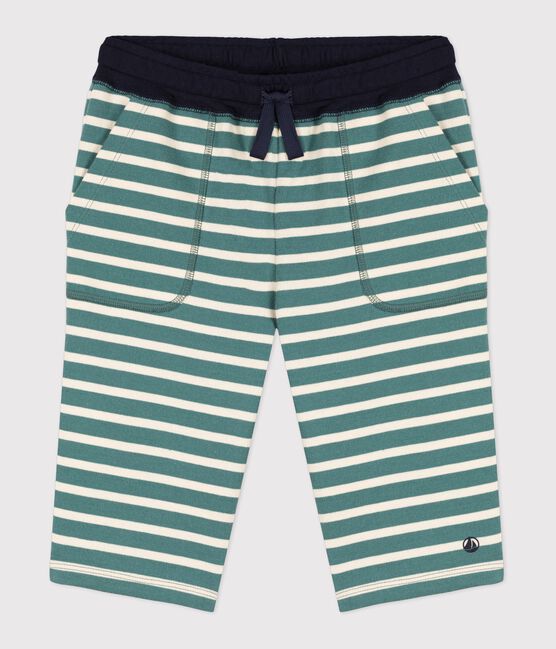 Boys' Cotton Bermuda Shorts BRUT green/AVALANCHE white