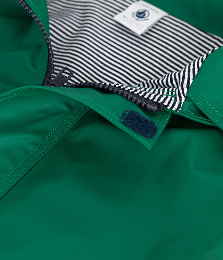 Children's unisex iconic recycled raincoat green