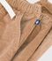 Babies' plain corduroy trousers LATTE