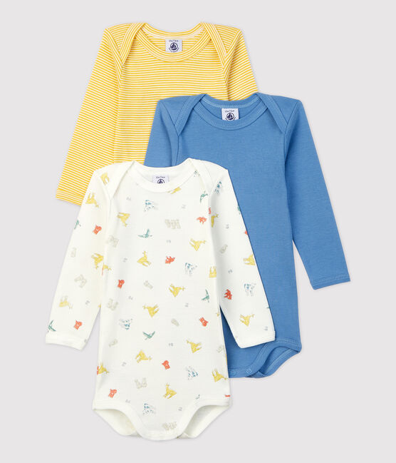 Babies' Panther Patterned Long-Sleeved Organic Cotton Bodysuits - 3-Pack variante 1