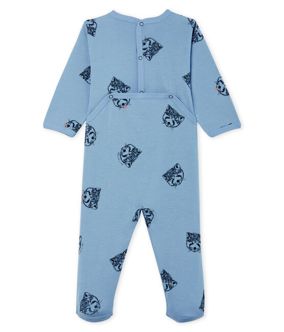 Baby Boys' Ribbed Sleepsuit ACIER blue/MULTICO white