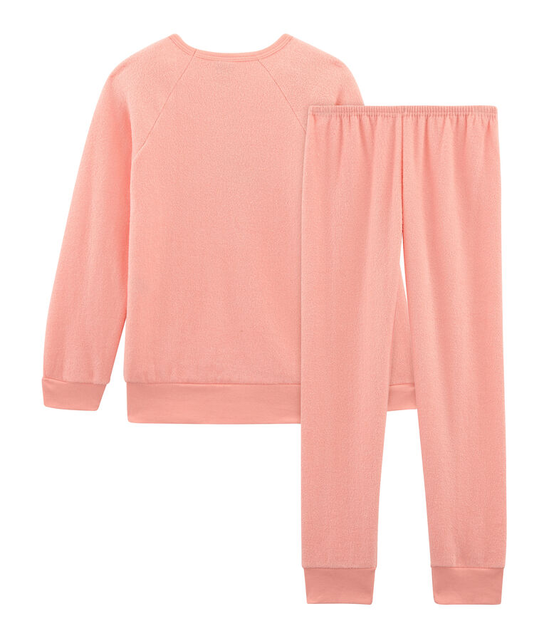 Girls' Pyjamas in Brushed towelling pink