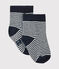 Unisex baby pinstriped socks SMOKING blue/COQUILLE beige
