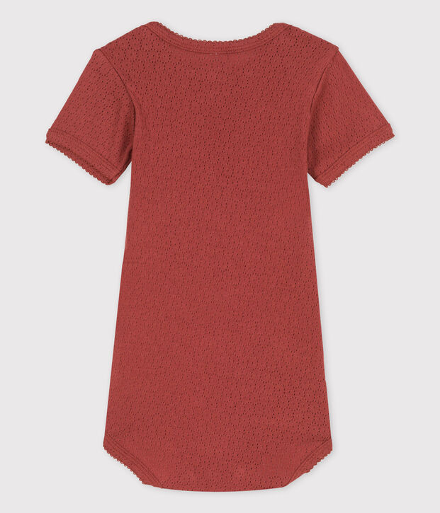 Babies' Short-Sleeved Openwork Bodysuit brown