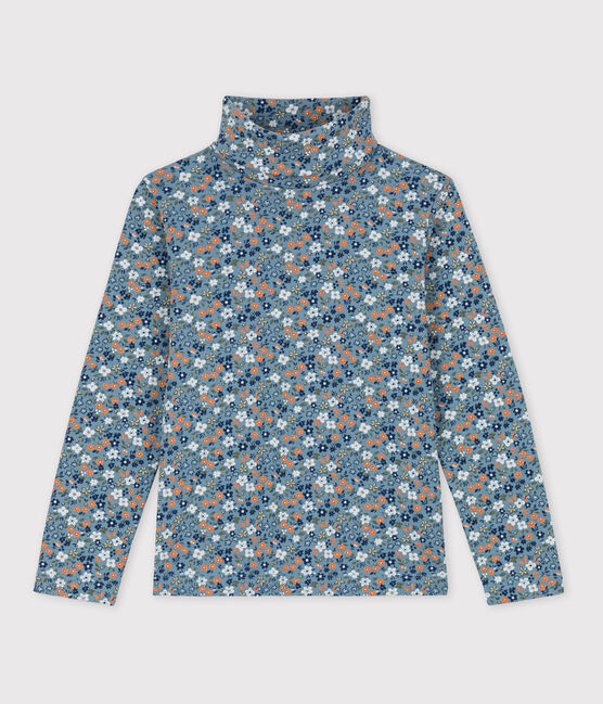 Girls' Floral Print Cotton Polo Neck ROVER /MULTICO