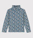 Girls' Floral Print Cotton Polo Neck